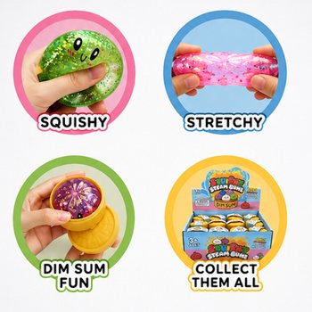 RAGE - Simli Yumuşak &Ccedil;in Mantısı SQUISHY GLITTER Bun Dumplings K&Uuml;&Ccedil;&Uuml;K (Ebat 5.5 x 5.5 x 3 cm) - Viral 2026 Stres Oyuncağı (24 Adet)
