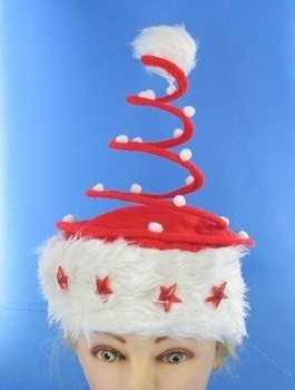TOPLU ALIM FIRSATI - IŞIKLI YILDIZLI L&Uuml;KS SPİRAL NOEL ŞAPKASI (120 Adet)
