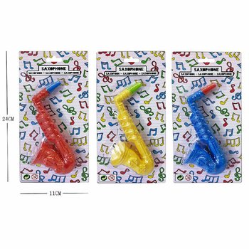 Oyuncak Saksofon - 16 cm - &Ccedil;eşitli Renkler - Kartta 12 Adet