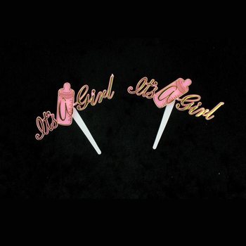 Doğum Cupcake K&uuml;rdanı - It's a Girl (12 adet)