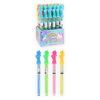 B&uuml;y&uuml;k Baloncuk &Ccedil;ubuğu 35 cm - Unicorn / Tekboynuz Standlı (24 Adet)