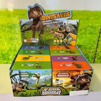 Hediye Kutusunda 3D Dinozor Yapım Seti - Standlı (8 Adet)