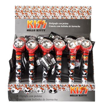 HELLO KITTY - 2'Sİ 1 ARADA T&Uuml;KENMEZ KALEM VE ZIPZIP TOP - KIRMIZI (24 adet)