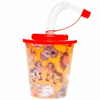 Çiftlik Temalı Pipetli Bardaklar (12 adet)