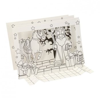 Sinterklaas / Noel Baba Temalı 3D Pencere Kartı Yapım Seti (12 adet)