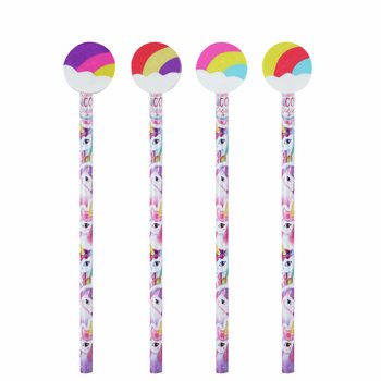 G&ouml;kkuşağı Unicorn Silgili Kalem (24 adet)