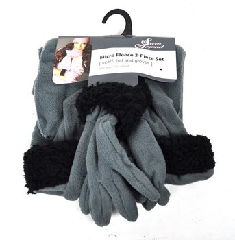 3 Parça Mikro Polar Set Gri