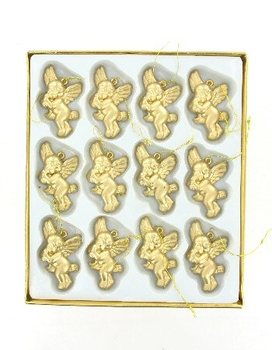 KUTUDA 12 ADET ALTIN RENKLİ NOEL MELEĞİ