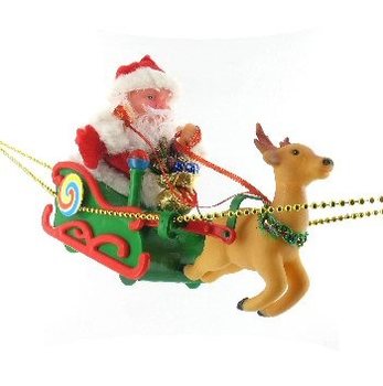 M&uuml;zikli Kızakta Noel Baba (2 adet)