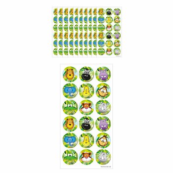 EĞLENCELİ ÇIKARTMALAR – JUNGLE SAYFA BAŞINA 18 ÇIKARTMA (10'lu Paket)