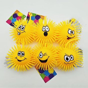 EMOJİ Y&Uuml;ZL&Uuml; PUFFER TOPU - 10CM - TEŞHİR KUTUSUNDA (12 Adet)