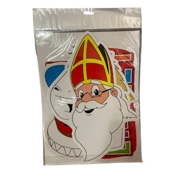 SINTERKLAAS SINT & PIET - 4 PAR&Ccedil;ALI &Ccedil;İFT TARAFLI DEKORASYON PANOSU SETİ (6 adet)