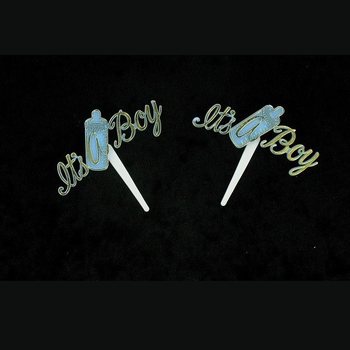 Doğum G&uuml;n&uuml; Cupcake K&uuml;rdanı - It's a Boy (12 Adet)