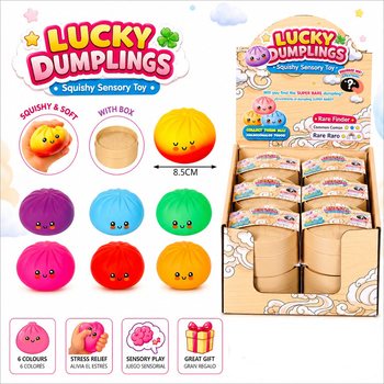 RAGE - LUCKY DUMPLINGS - Squishy Bun Dumplings BÜYÜK Boy 8.5 x 8.5 x 4.8 cm - Teşhir Kutulu (12 Adet)