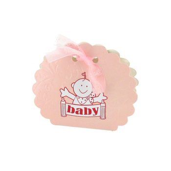 Bebek Şekeri ve İkram Kutusu - Pembe (12'li Paket)
