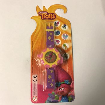 KART &Uuml;ZERİNDE TROLLS PROJEKSİYON SAATİ (12 adet)
