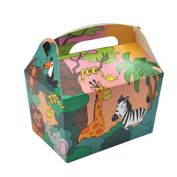 MENÜ KUTUSU JUNGLE HAYVANLARI - Ebat 18.5x12x19 CM - YEMEK KUTUSU - ÇOCUK KUTUSU (24 Adet)