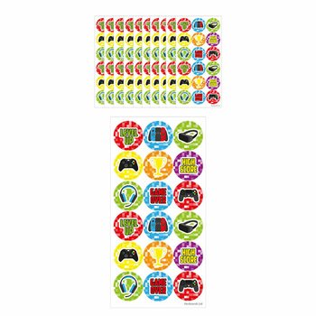 Gamer Fun Çıkartmalar - 10 Yaprak x 18 Çıkartma