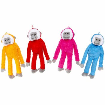 B&Uuml;Y&Uuml;K PELUŞ MAYMUN, 43 CM - KARIŞIK RENKLER (12 Adet)