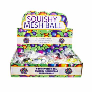 SQUISHY SIKMA TOPU - &Ccedil;ap: 5 CM - STANDDA KARIŞIK CANLI RENKLER (24 Adet)
