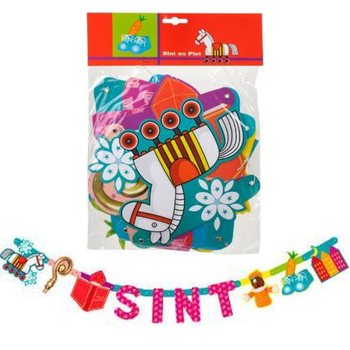 Sinterklaas ve Piet Süs Flaması - Uzunluk 1.5 M (12 Adet)