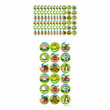 FUN STICKERS - ÇİFTLİK HAYVANLARI ÇIKARTMALARI - SAYFA BAŞINA 18 ÇIKARTMA (10 ad.)