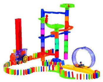 PLAYGO - Otomatik Trenli Deluxe Domino Seti - 500 Par&ccedil;a