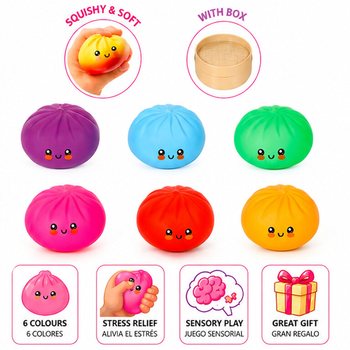 RAGE - LUCKY DUMPLINGS - Squishy Bun Dumplings B&Uuml;Y&Uuml;K Boy 8.5 x 8.5 x 4.8 cm - Teşhir Kutulu (12 Adet)