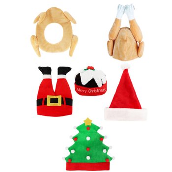 L&Uuml;KS KOMİK NOEL ŞAPKALARI KARIŞIMI - XMAS CAPS (6 Adet)