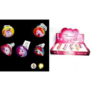 KUTULU IŞIKLI LED UNICORN / TEKBOYNUZLU AT ÇOCUK YÜZÜKLERİ (50 Adet)