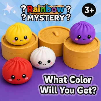 RAGE - Squishy SUGAR EDITION Bun Dumplings B&Uuml;Y&Uuml;K (8.5 x 8.5 x 4.8 cm) - Viral 2026 Fidget Oyuncak (12 Adet)