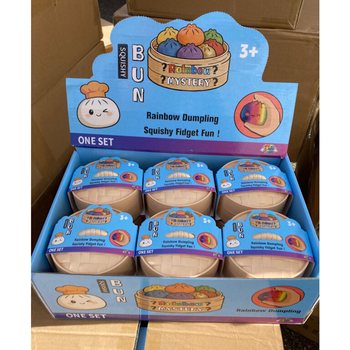 RAGE - RAINBOW Squishy Bun Dumplings B&Uuml;Y&Uuml;K (8.5 x 8.5 x 4.8 Cm) - Viral 2026 Fidget Toy (12 Adet)