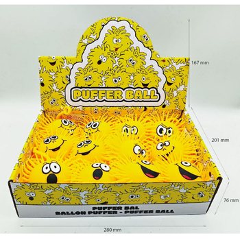 EMOJİ Y&Uuml;ZL&Uuml; PUFFER TOPU - 10CM - TEŞHİR KUTUSUNDA (12 Adet)