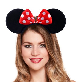 KIRMIZI BEYAZ FİYONKLU FARE KULAĞI TACI (50 adet)