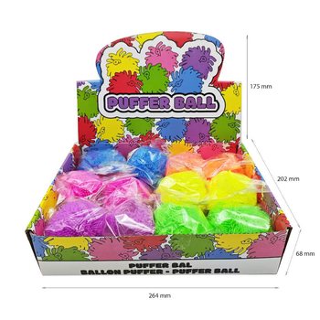 PARLAK RENKLİ PUFFER TOPU - 8CM - TEŞHİR KUTUSUNDA (12 adet)