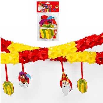 SARKITLI SINTERKLAAS VE PIET FLAMA ÇELENK - 4 M (6 ADET)