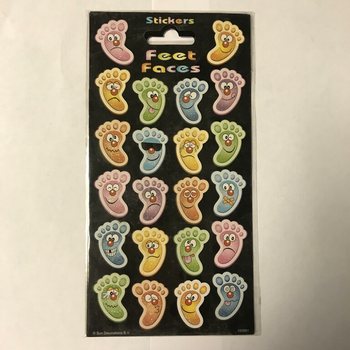 ÇIKARTMALAR: Vrolijke Voeten / Feet Faces, 20 x 10 cm (10 adet)