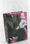 Hediye Paketi / Taşıma &Ccedil;antası Siyah/Pembe/Beyaz &Ccedil;i&ccedil;ek Medium (12 adet)
