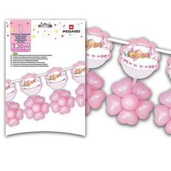 B&Uuml;Y&Uuml;K BALON ZİNCİRİ 2.3 METRE - PEMBE (3 adet)