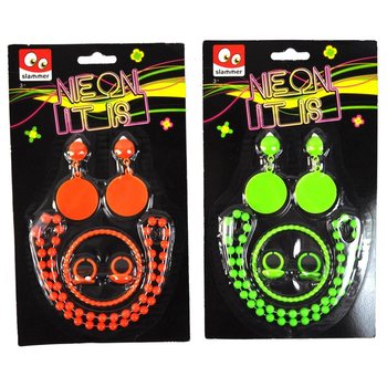 Kart &Uuml;zerinde NEON Takı Seti (12 adet)