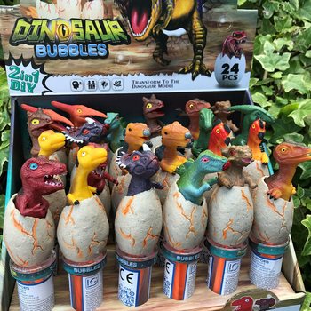 3D Dinozor Baloncuk &Ccedil;ubukları (Standlı 24 Adet)