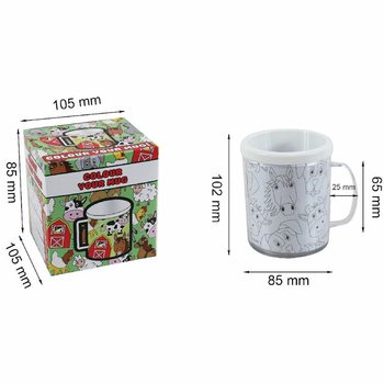 &Ccedil;iftlik Hayvanları - Kendi Bardağını Boya (2'li Set)
