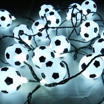 Futbol Temalı Işık Zinciri SİYAH/BEYAZ 10 Lambalı (9 Adet)