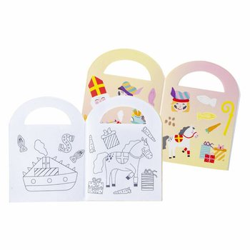 K&uuml;&ccedil;&uuml;k Noel Baba (Sinterklaas) &Ccedil;ıkartmalı Boyama Kitapları (48 adet)