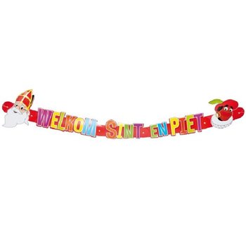 Sint ve Piet Hoş Geldiniz Pankartı 124 cm (12 adet)