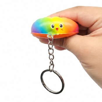 Trend Squishy Mantı Anahtarlıklar - Karışık Renkler - Standlı (24 Adet)