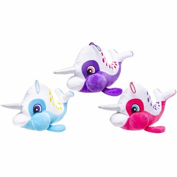 Peluş Boynuzlu Narval Balığı - 23 cm - Karışık Renkler (12 Adet)