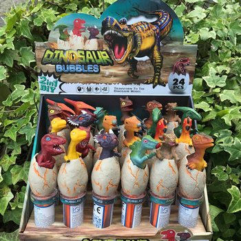 3D Dinozor Baloncuk &Ccedil;ubukları (Standlı 24 Adet)