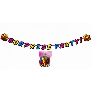 SURPRISE PARTY YAZILI BANNER SÜS - UZUNLUK: 180 CM (6 Adet)