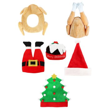 LÜKS KOMİK NOEL ŞAPKALARI KARIŞIMI - XMAS CAPS (6 Adet)